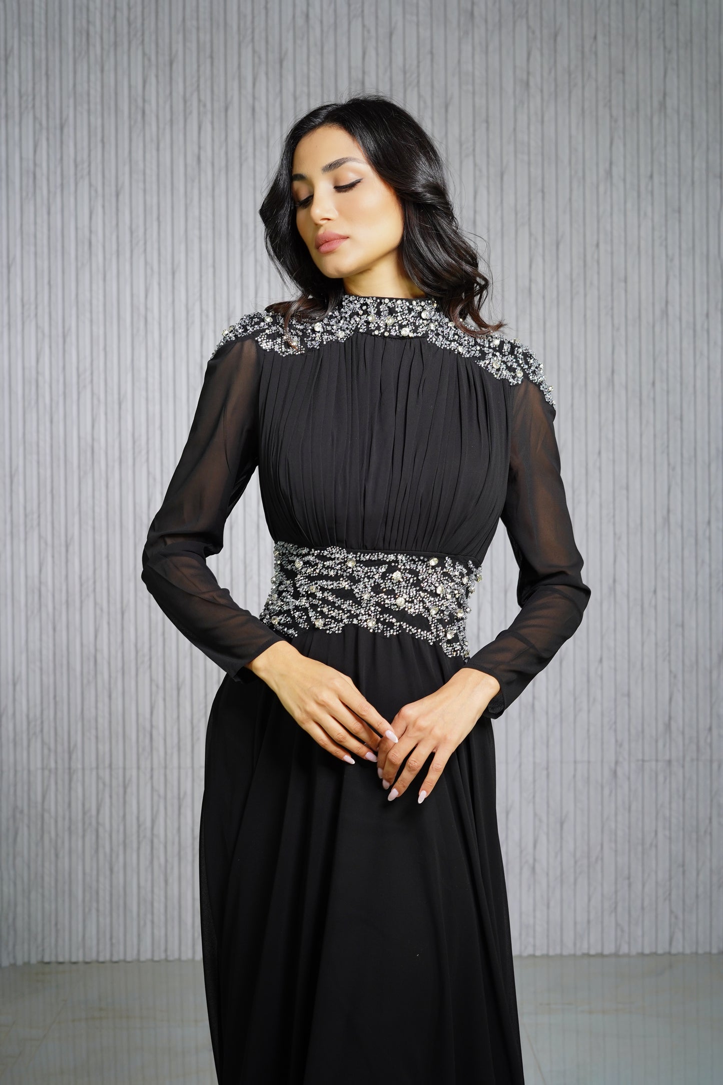 Black chiffon Dress