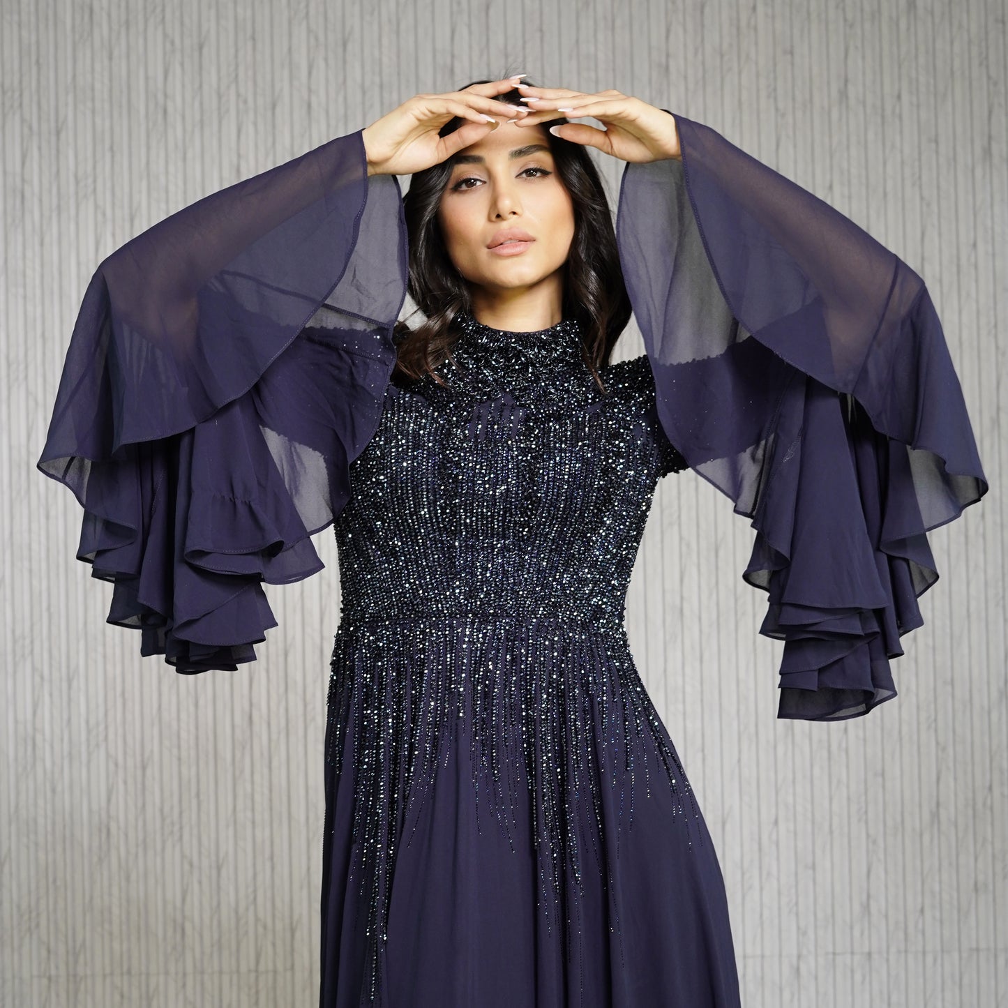 Navy Blue Chiffon Derss