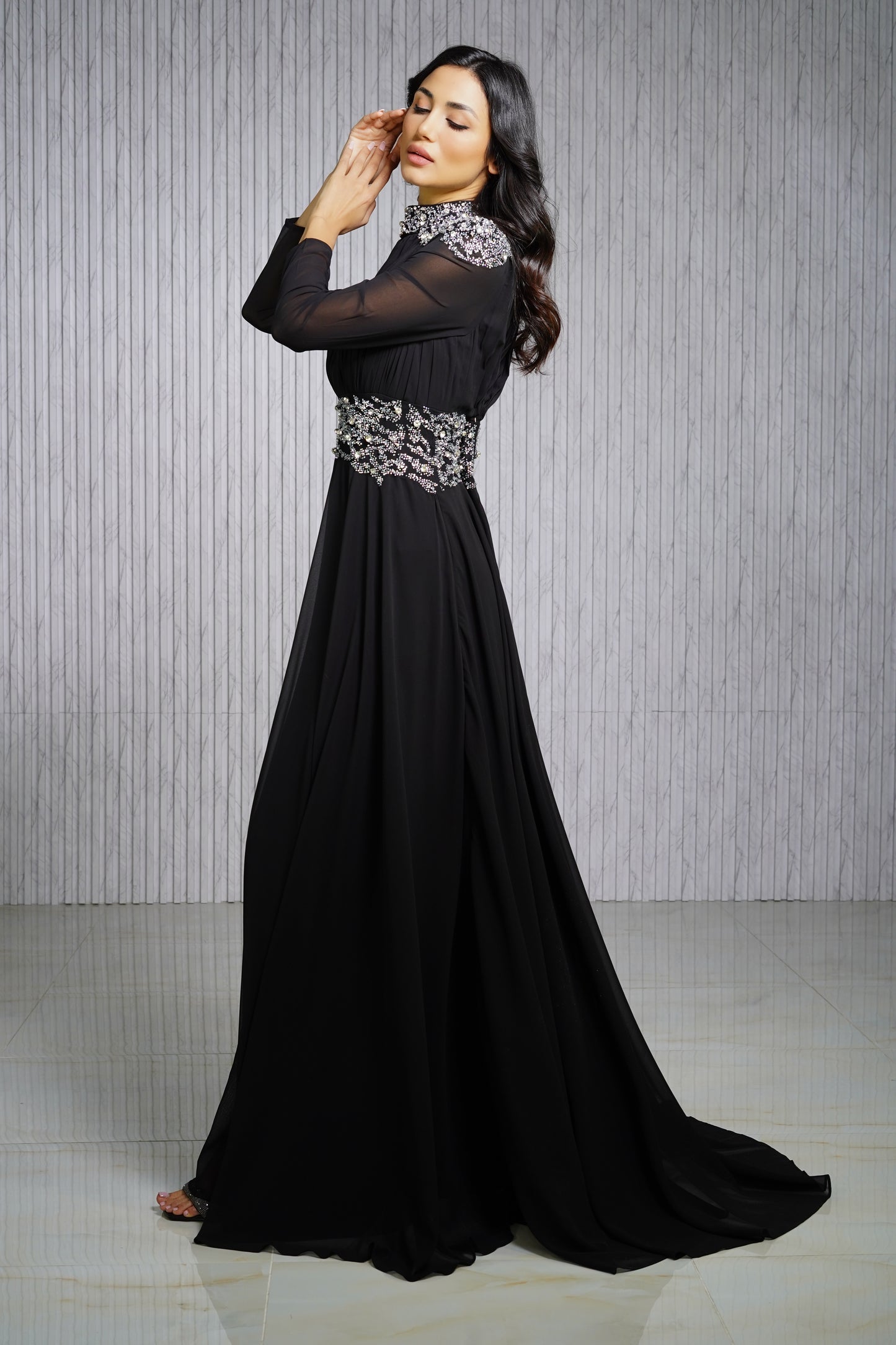 Black chiffon Dress