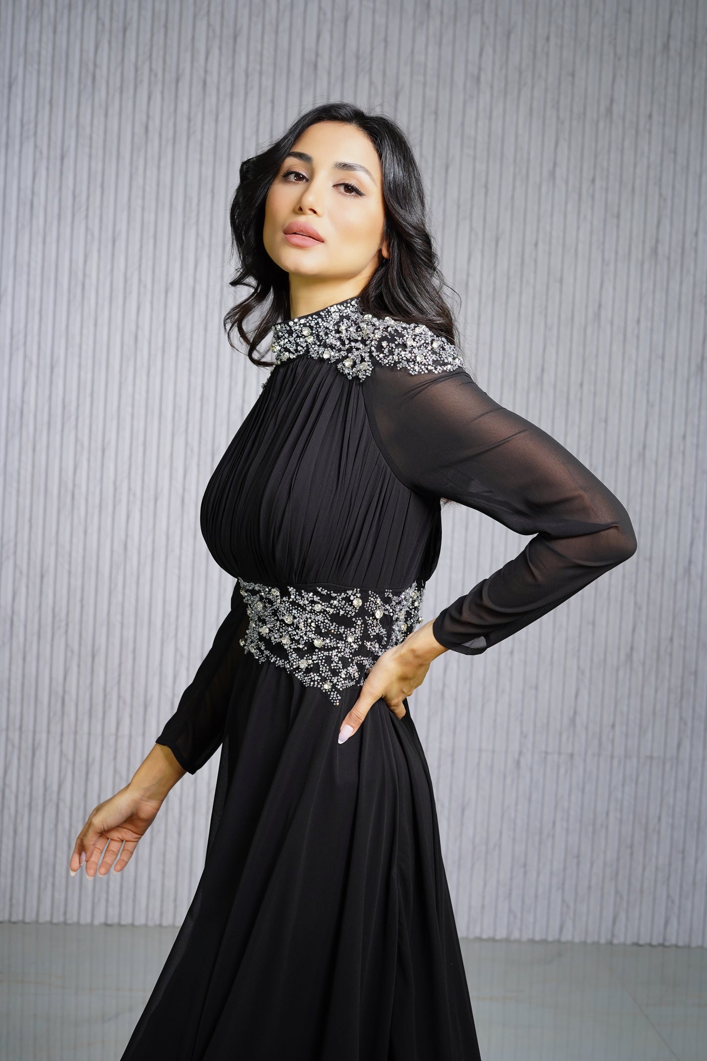 Black chiffon Dress