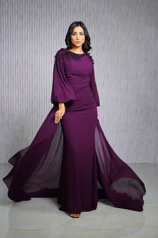 Purple chiffon Dress