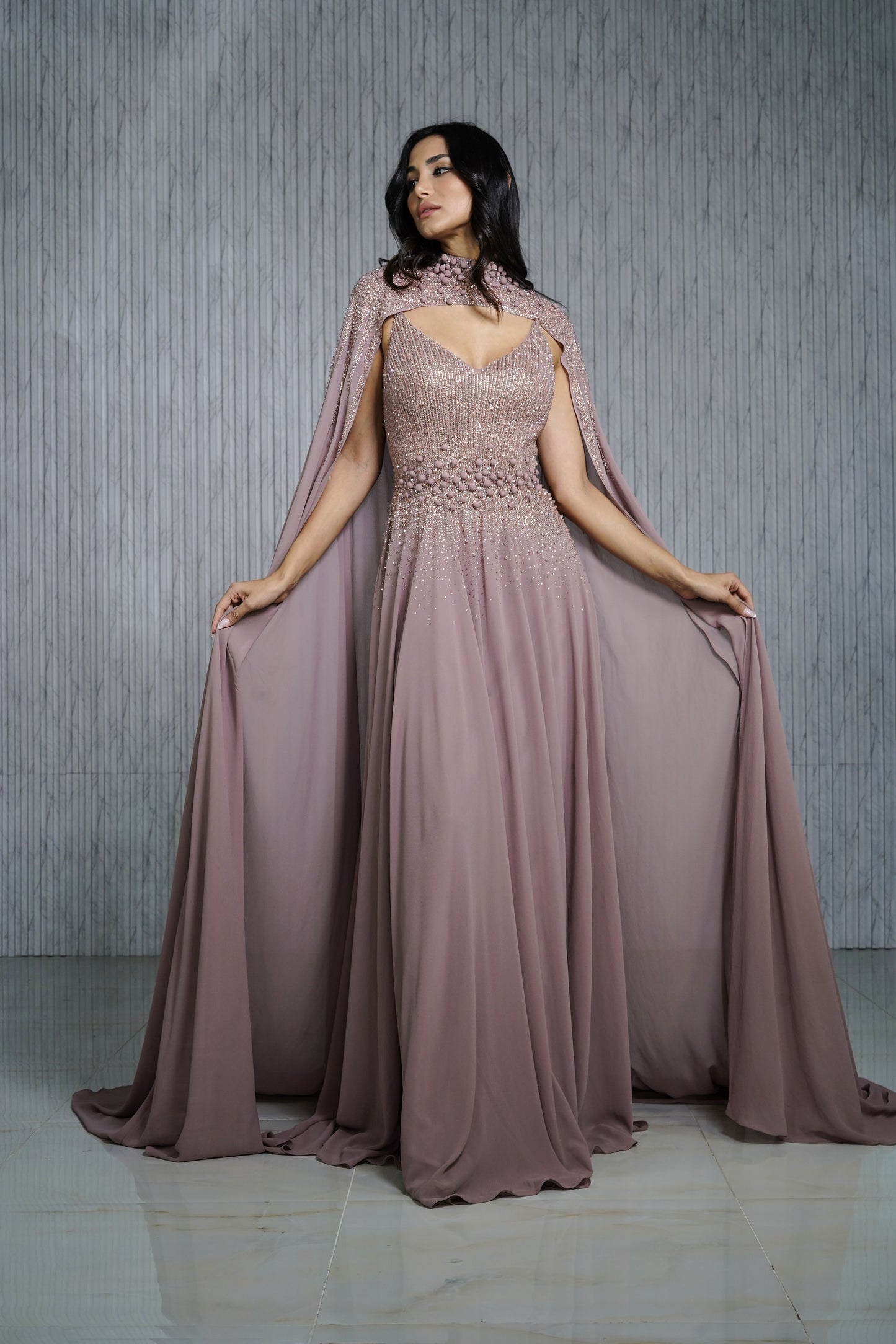 Light Brown Chiffon Dress