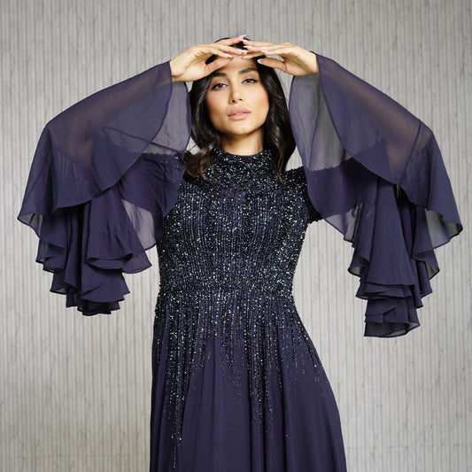 Navy Blue Chiffon Derss